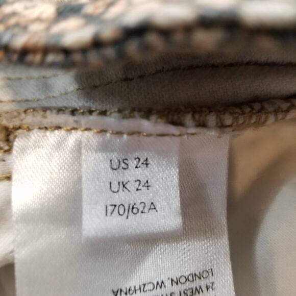 Free People We The Free Snakeskin Skinny Jeans Raw Hem Size 24 - Picture 9 of 9